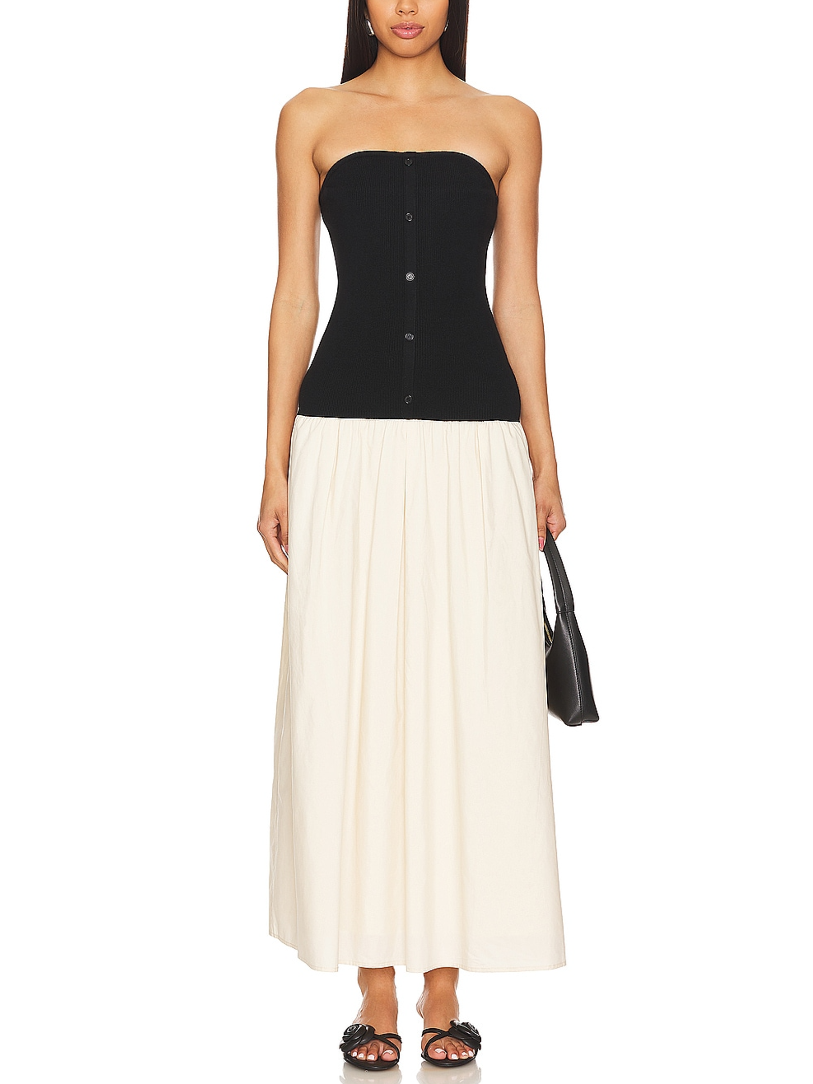 Line & Dot Two Tone Black And Taupe Tanner Combo Dress Size Xs